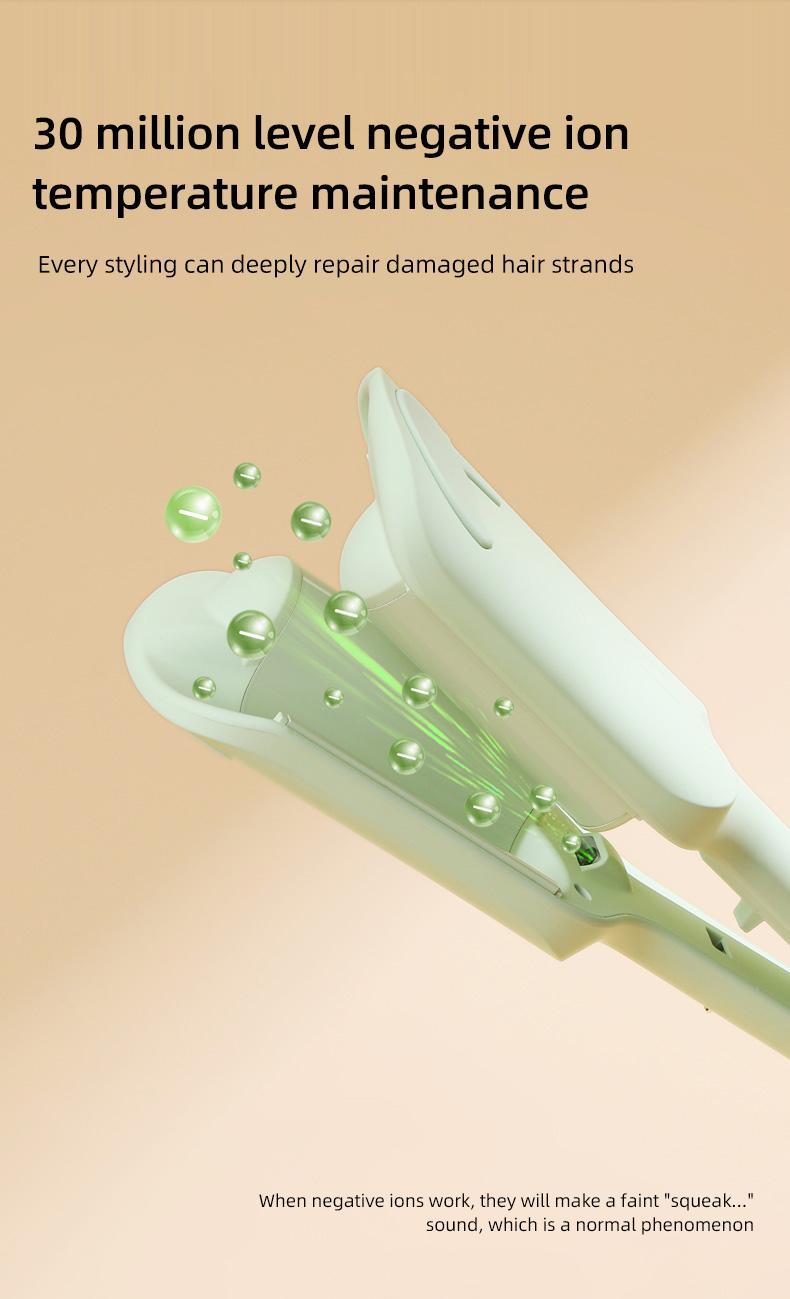 PretiHom Beach Wave Crimper Hair Stick 32mm Fluffy Big Wave Ripple Comfort Curling Irons Wavy Daily Use No Hair Damage Easy Application