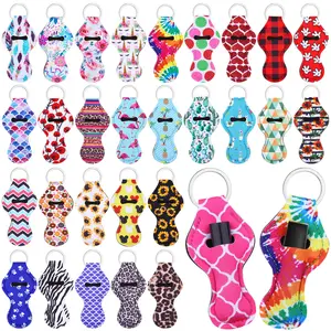 30Pcs Chapstick Holder Keychain Bulk, Chapstick Lip Balm Lipgloss Lipstick Holder Keychains for Lipstick, Chapstick, Lip Balm, lanyards, 30 Vibrant Colors