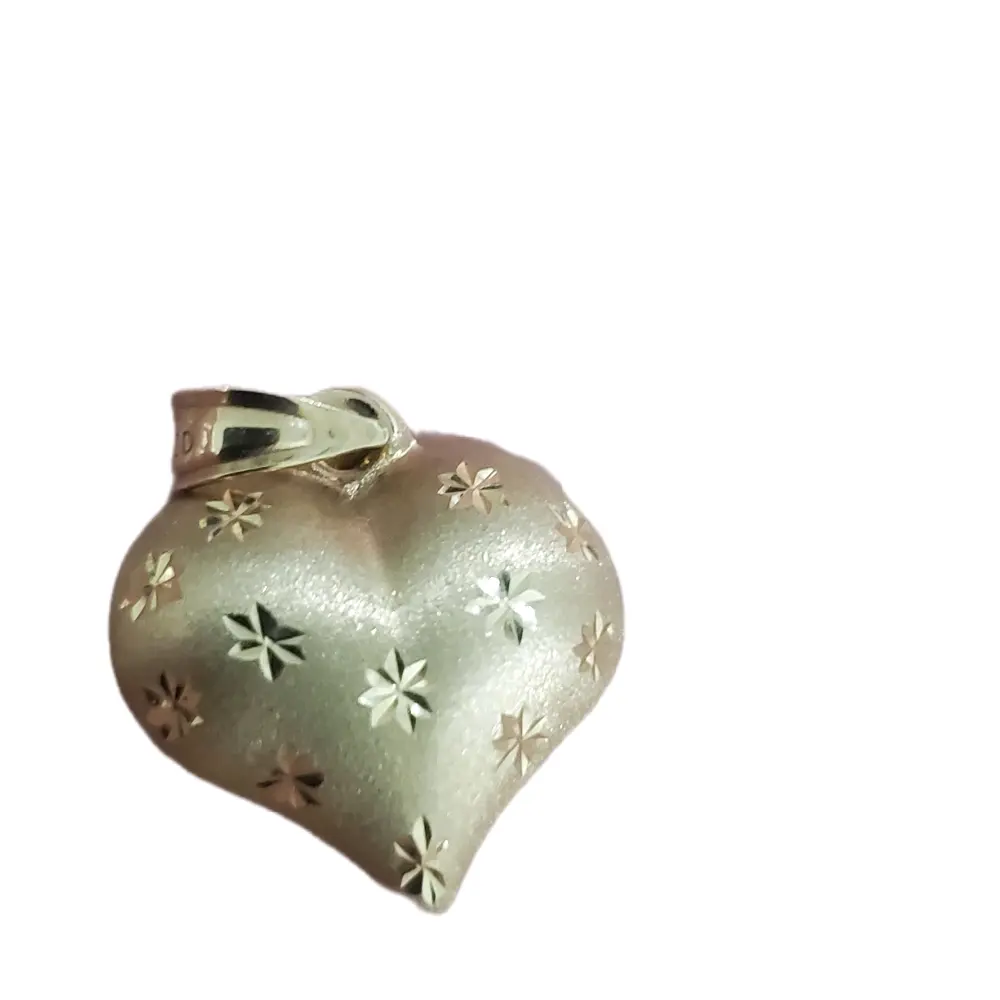 14k Heart Pendant with Inflated Design and Small Size