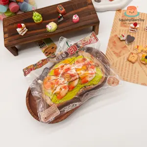SquishyGlamToy Avocado Shrimp Toast Squishy  Brunch Toast Style | Avocado & Shrimp Look | Taba Squishy | Soft Slow Rising