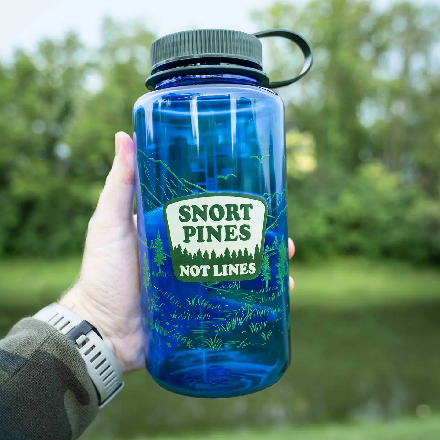 Snort Pines Not Lines - Nalgene 32oz Wide Mouth Water Bottle Snort Pines Not Lines - Nalgene 32oz Wide Mouth Water Bottle