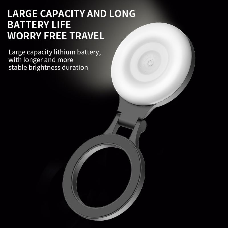 Magnetic Selfie Light for Phones, Portable Rechargeable LED Ring Light, 180° Flippable Phone Fill Light for Selfies, Makeup, Live Streaming, Video Calls