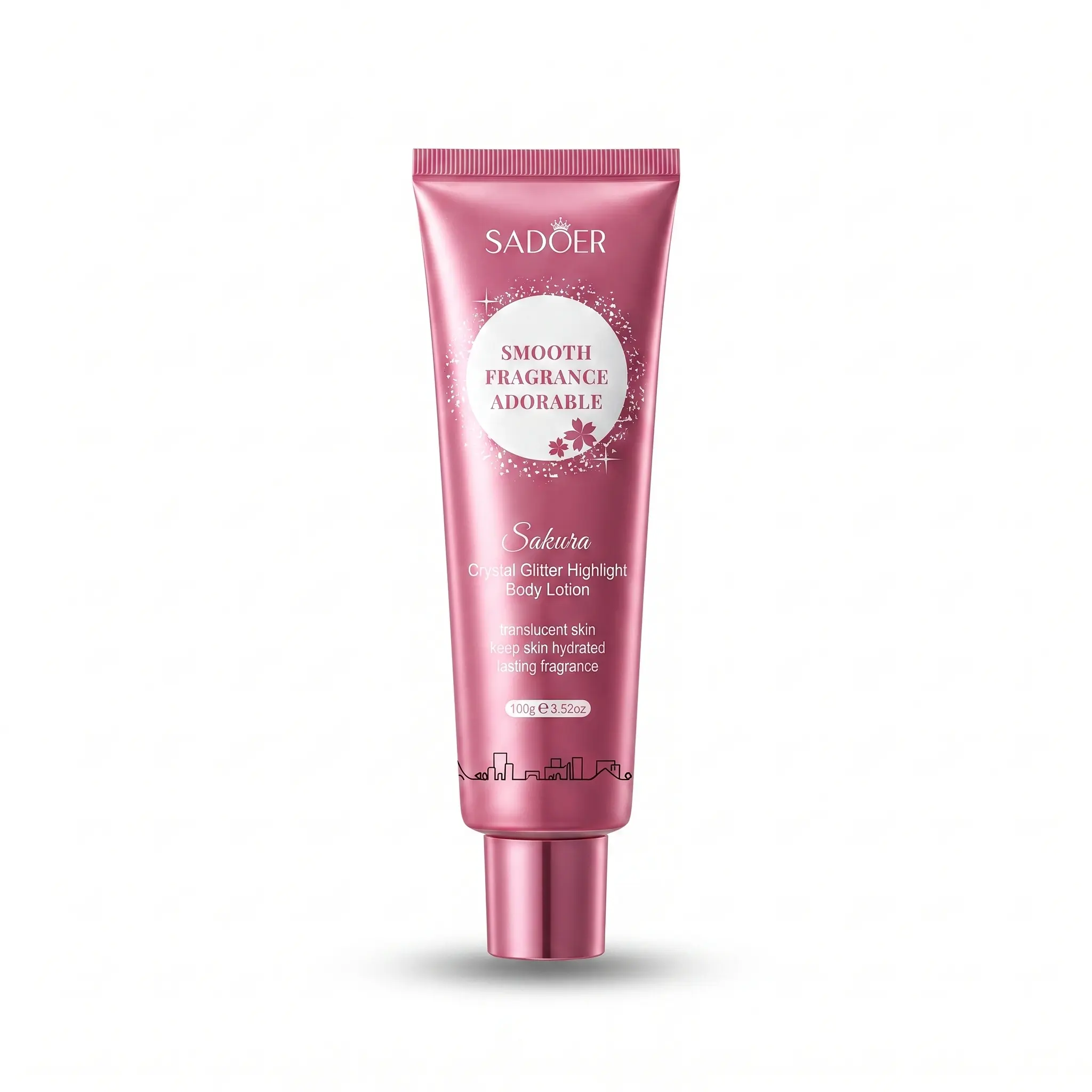Women's Alcohol-Free Sparkling Shimmer Glow Marshmallow Body Lotion - Moisturizing Portable Cosmetic, Crystal Glitter Highlight Cream for Body Application, Party Use For lazy people