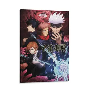 Jujutsu Kaisen Poster High-Quality Anime Art Print Featuring Key Characters and Dynamic Action Scenes for Fans and Collectors