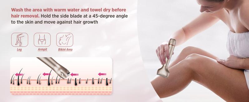 Orchrose Electric Razor- 2 in 1 Shaver & Trimmer for Women,Portable Rechargeable Hair Removal Kit for Face,Body,Leg, Bikini,Underarm &Arm Gift Smooth Comfort ，Rose gold