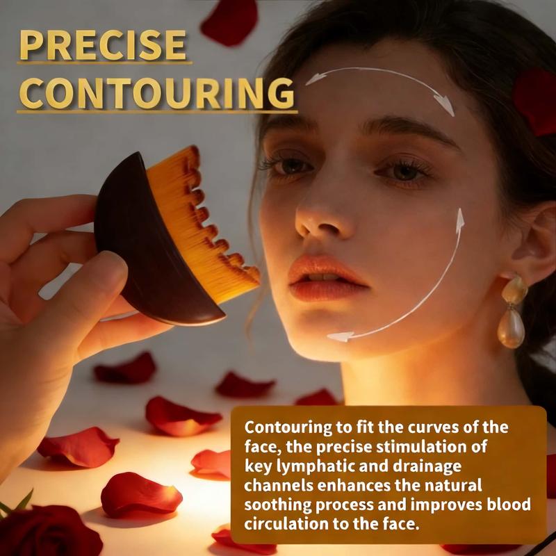 Upgraded Lymphatic Contour Face Brush, Lymphatic Drainage Brush, Dry Brushing Face Brush, Lymphatic Drainage Massager for Face, Designed for The Face Gentle Enough for Daily Use (1pcs Brown) Body Care back tanning applicator derma roller men