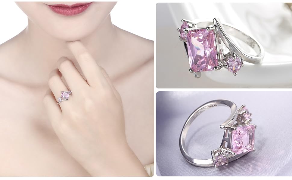 5x7mm Radiant Cut Simulated Emerald 925 Sterling Silver Bypass Geometric Ring for Women