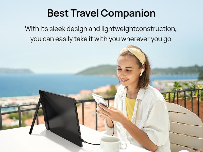 ARZOPA Portable Monitor 15.6'' 1080P 60Hz&144Hz FHD Laptop Monitor USB C HDMI Computer Display HDR Eye Care External Screen for PC Mac Phone Xbox Switch PS5