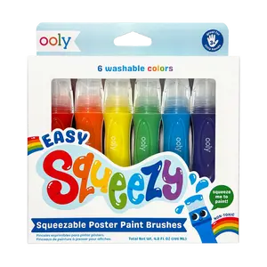Easy Squeezy Squeezable Poster Paint Brushes - Set of 6