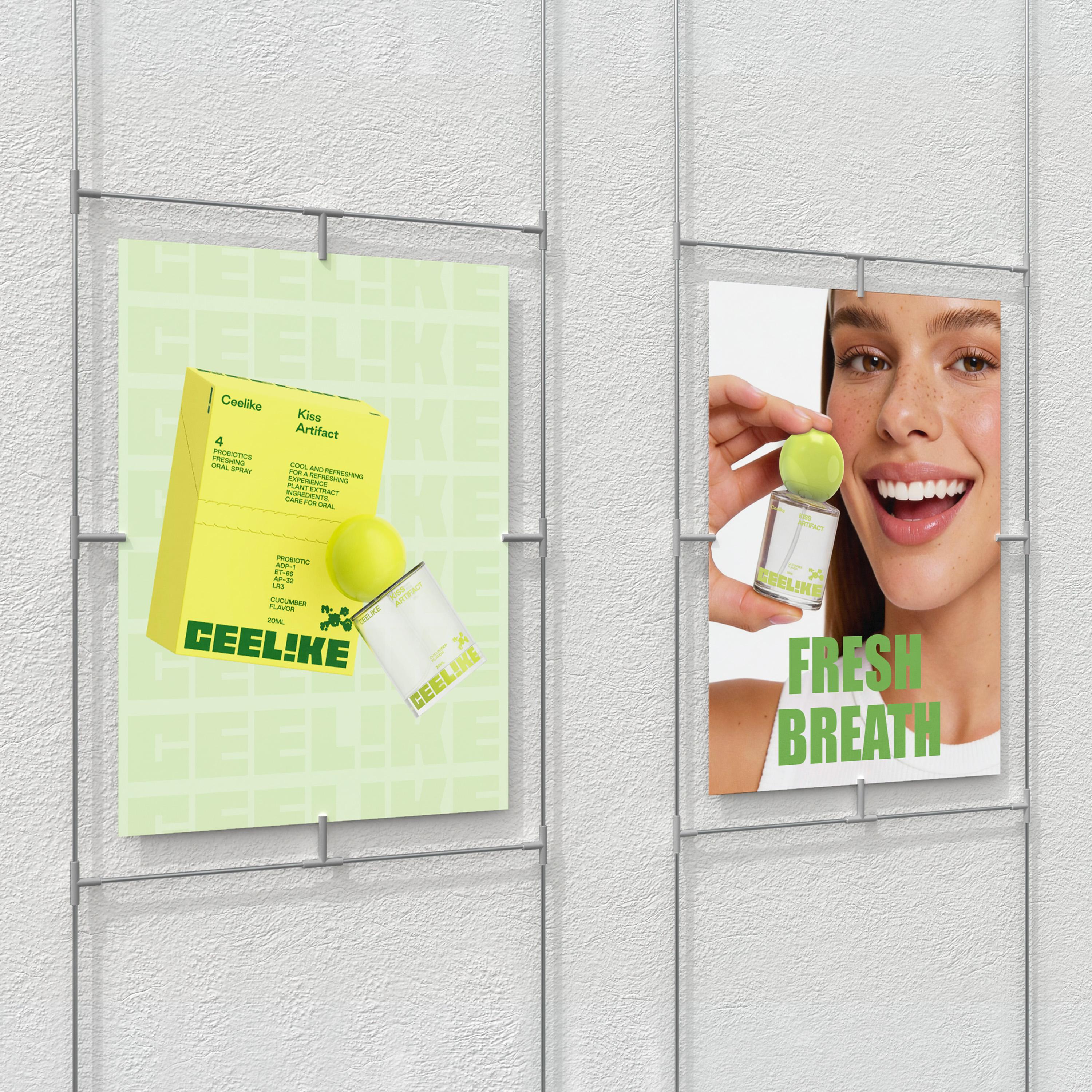 CEELIKE Probiotic Cucumber Oral Spray 20ml for Long-Lasting Freshness Sugar-Free Portable Breath Freshener with Probiotics for Oral Care