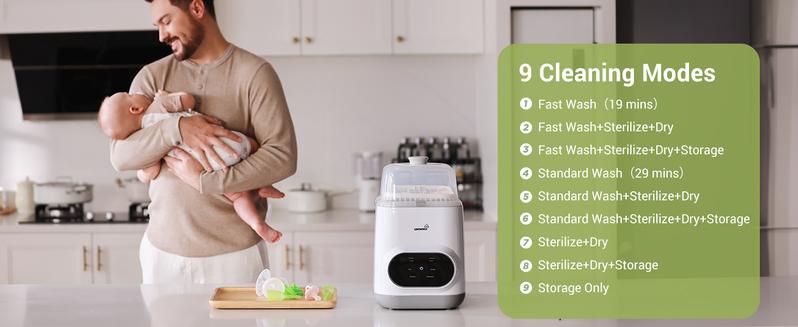 Bottle Washer Pro - All-in-One Machine for Easy Cleaning - Sterilizer & Dryer for Baby Bottles, Pump Parts & Sippy Cups