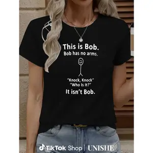 Unisex Statement Tee – Loose Fit, Short Sleeves, Round Neck with Trendy Slogan