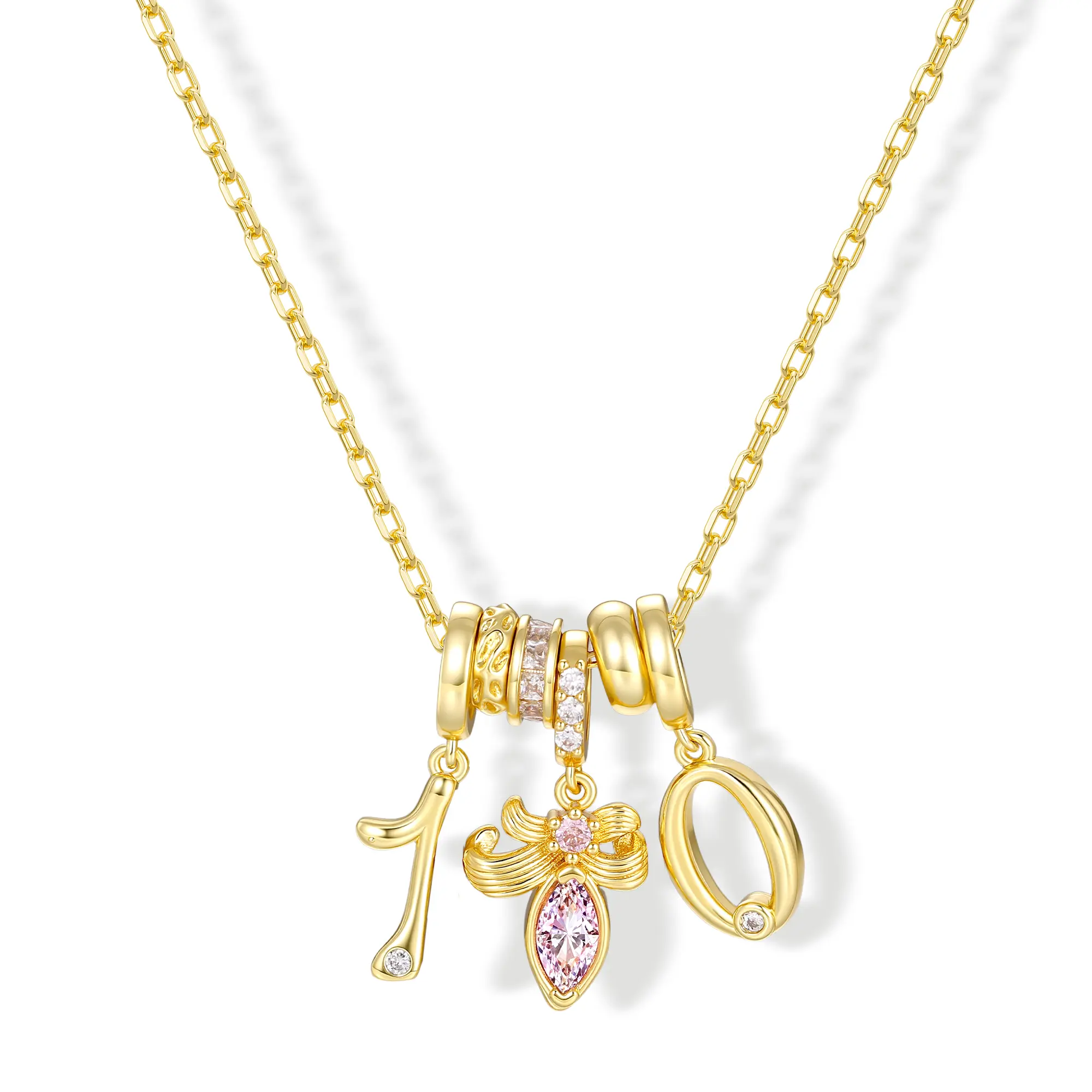 Tewiky Initial Birthstone Necklaces for Women, Dainty Necklace with Multi-Element Birthstone Gold Layered Necklace Crystal Pendant Necklace for Women Mothers Day Birthday Gift Jewelry