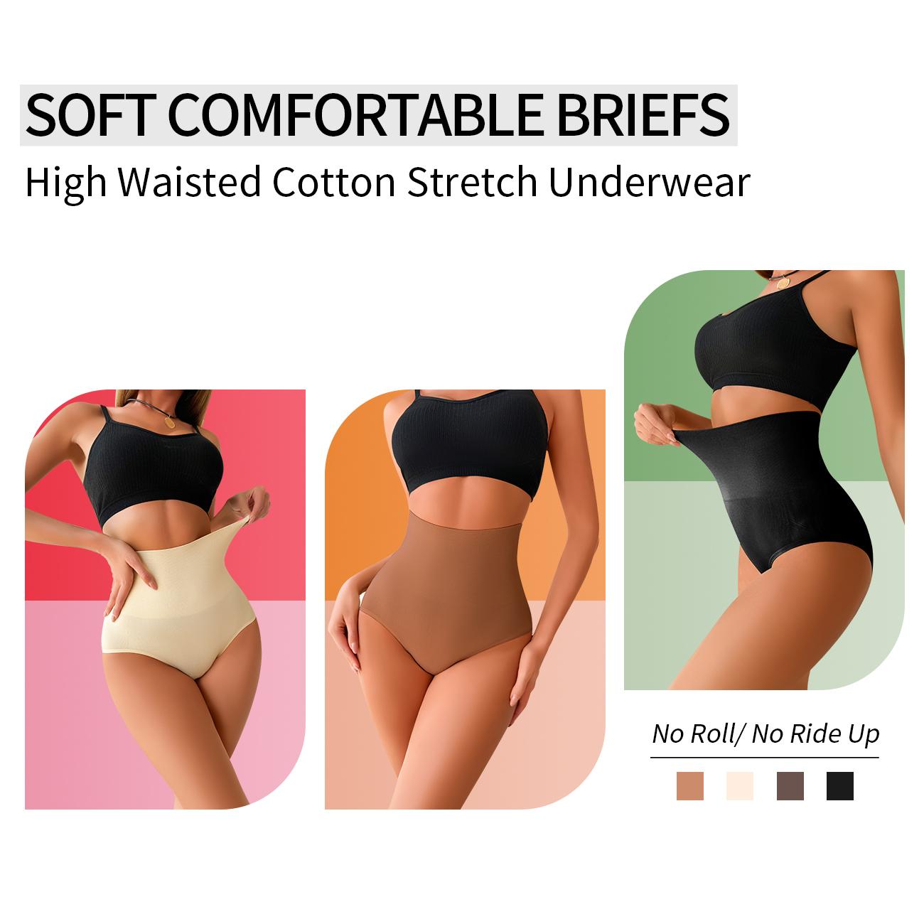 FINETOO 4Pcs Women's Breathable Underwear, Moisture Wicking Keeps You Cool & Comfortable, Available in Plus Size