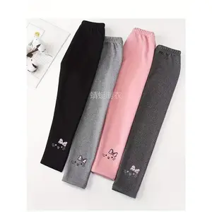 (New)NewGirls' Fleece-Lined Thickened Boneless Warm Base Layer Pants 4pcs Set