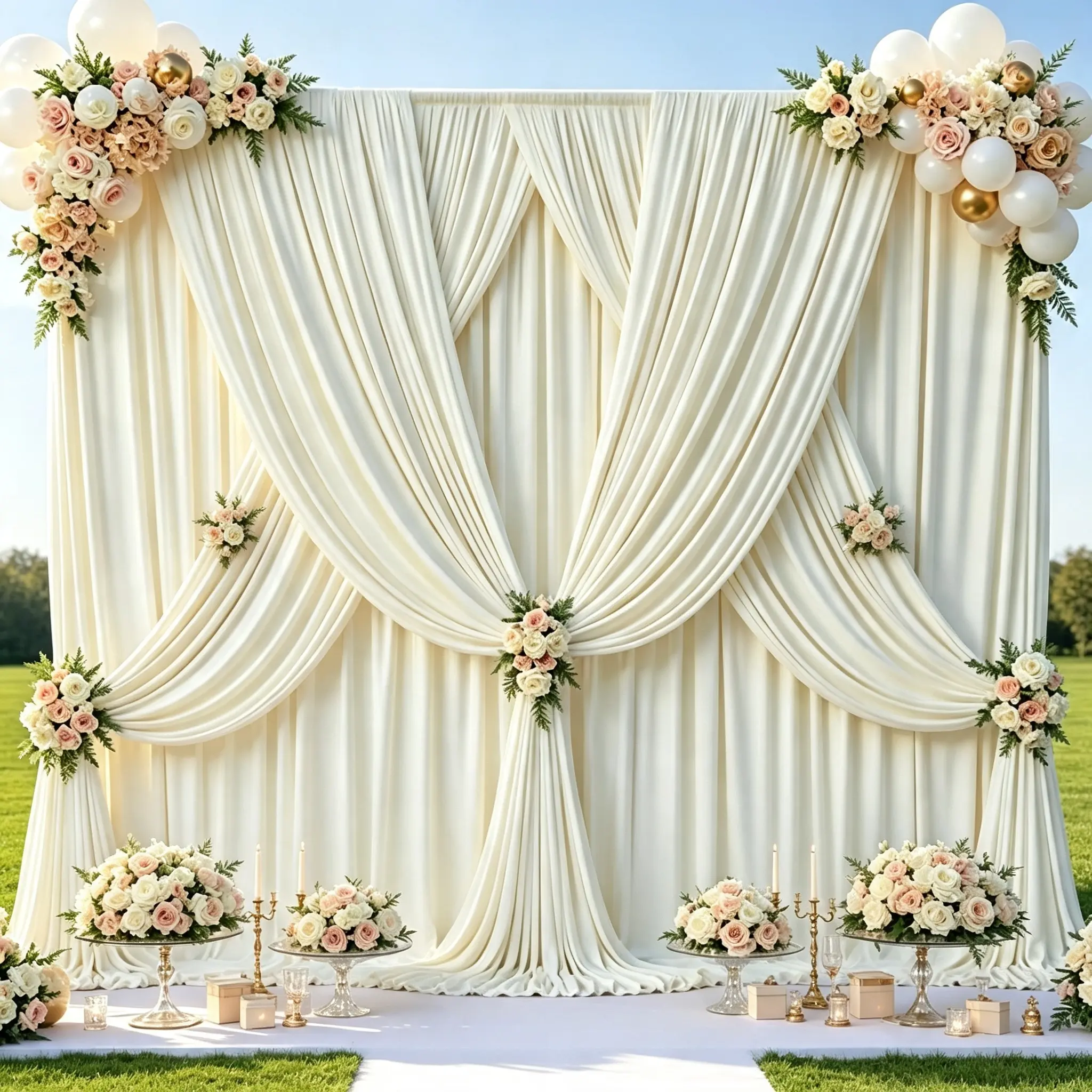 6 Panels Wrinkle-Free Polyester Backdrop Curtains 5x10ft/5x12ft  Festive & Party Decor for Holiday, Wedding Events  Photography Baby Shower Birthday Background,tiktokshopbacktoschool,fallhomedeco