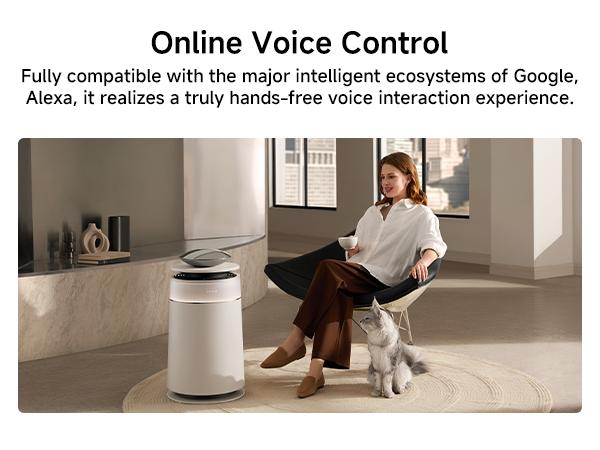 DREAME FP10 HEPA Filter Air Purifier with Self-Cleaning Pet Hair Suction, Captures Floating Cat/Dog Hair & Dander, 4-Filter Smart App & Voice Control for Large Home Rooms, Pet Odor Reduction, Large Room,back to school,back to school haul