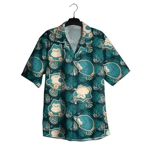 Chuppy Hawaii Unisex Hawaiian Shirt, Tropical Button up Shirt, Snorlax Shirt Gifts, Aloha Summer Hawaiian Shirt