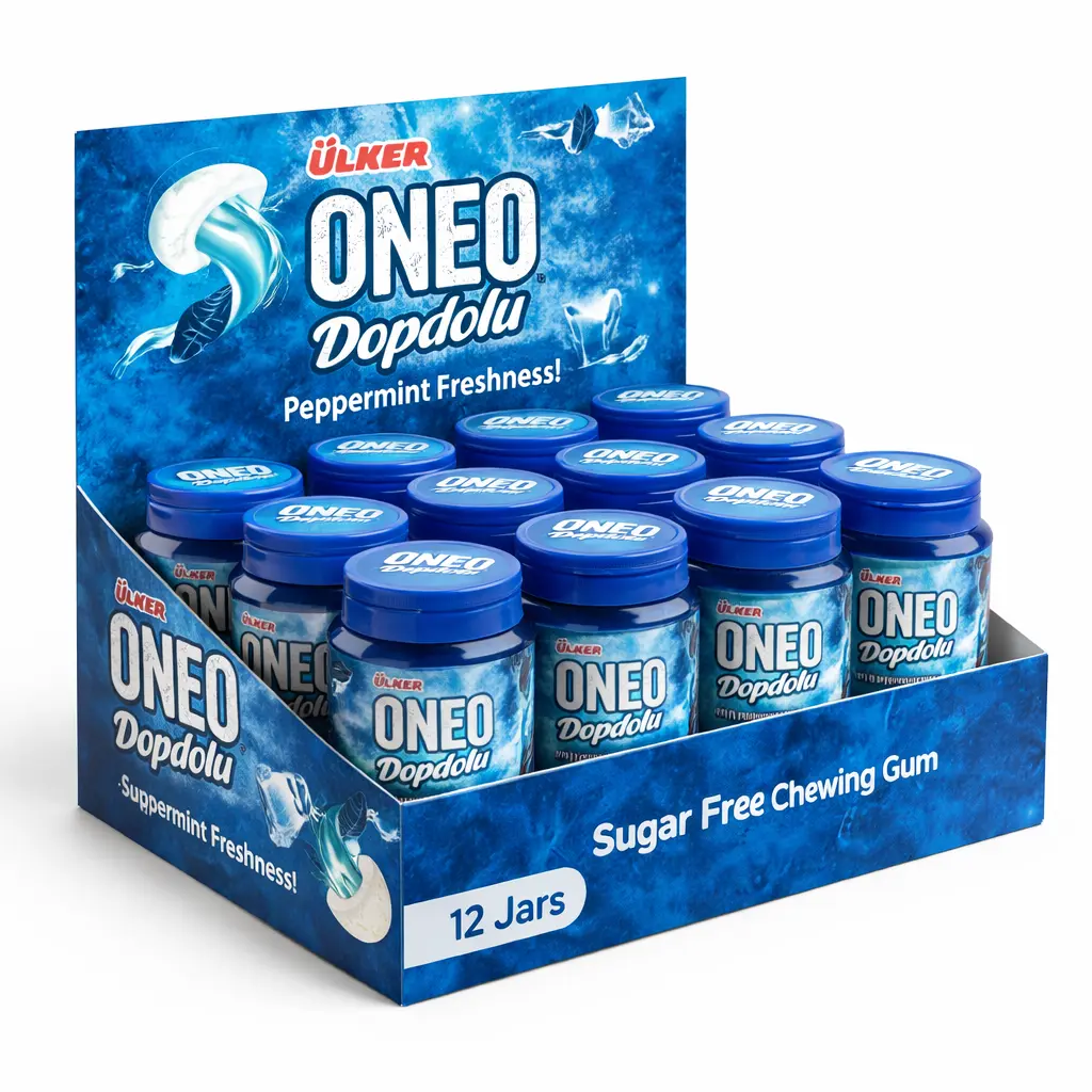 Oneo Peppermint Liquid Center Sugar Free Chewing Gum – Xylitol Mint Gum ...