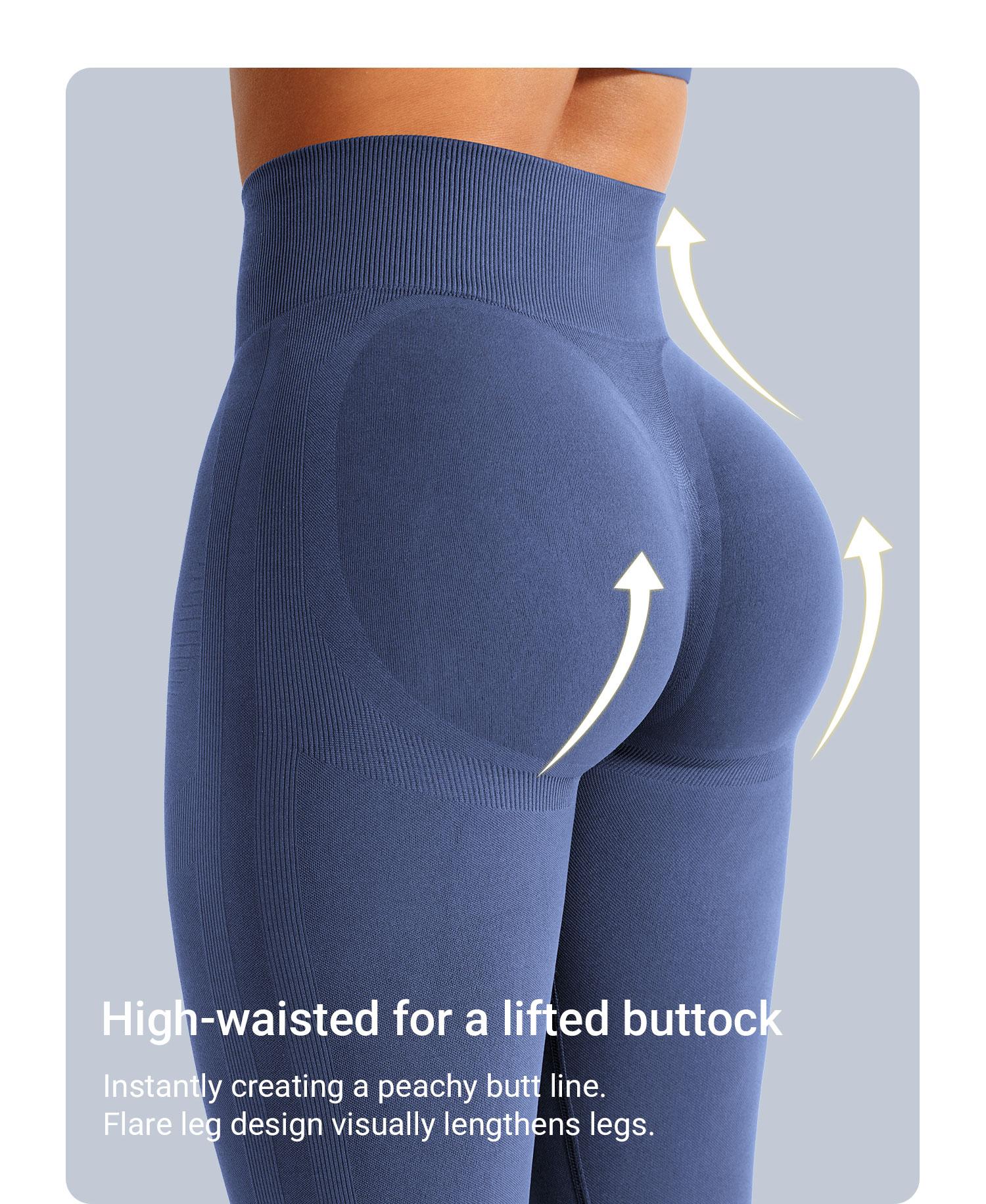 YEOREO Mini Flare Leggings Womens Workout Butt Lifting Legging Hidden Scrunch Seamless Impact Lilliean Yoga Pants