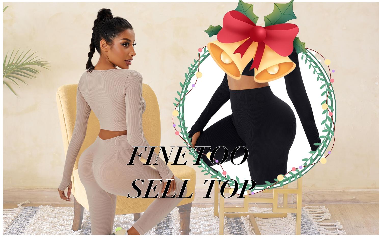 Women's Solid Seamless Long Sleeve Crop Top & Leggings Workout Exercise Tracksuit Set Active Set Ribbed Square Neck Tee & Yoga Pants Skinny Tummy Control Sports T-Shirt & High Rise Hip Lift Leggings Women's Sportswear for Gym Running