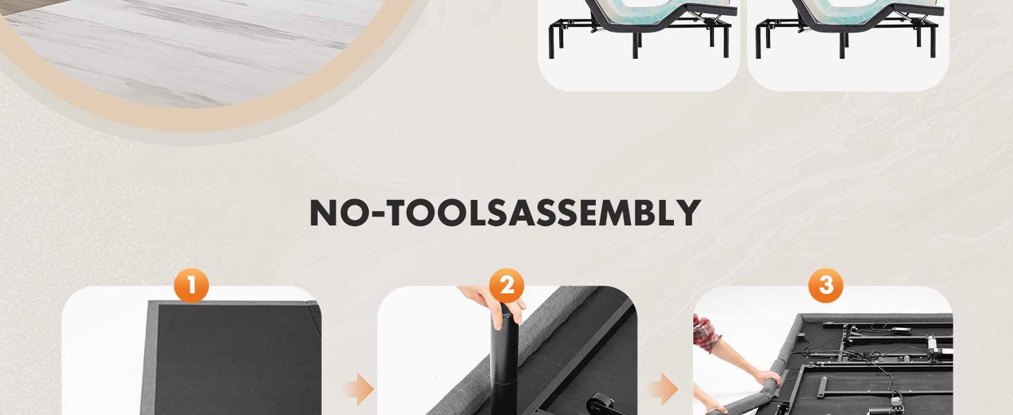 Electric Bed Ergonomic Adjustable Bed Frame with Wireless Remote, Head and Foot Incline, Zero Gravity Bed, Anti-Snore, Easy Assembly Electric Bed Ergonomic Adjustable Bed Frame with Wireless Remote, Head and Foot Incline, Zero Gravity Bed, Anti-Snore, Easy Assembly
