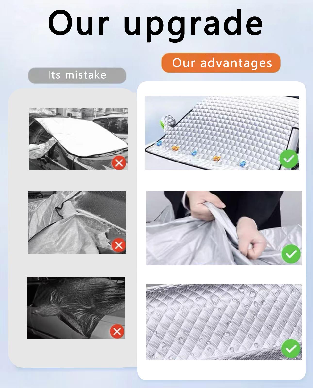 MOTORED 48''X64'' Car Windshield Snow Cover Sun Shade Winter Dust Rain Ice Frost Guard Protector - Durable Design for Winter Weather Protection & Summer sunshade windshield  cocer All-Season Multi-Weather