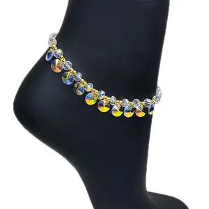 Luxury Beaded Anklet with Claps, multicolor Anklet Female Daily