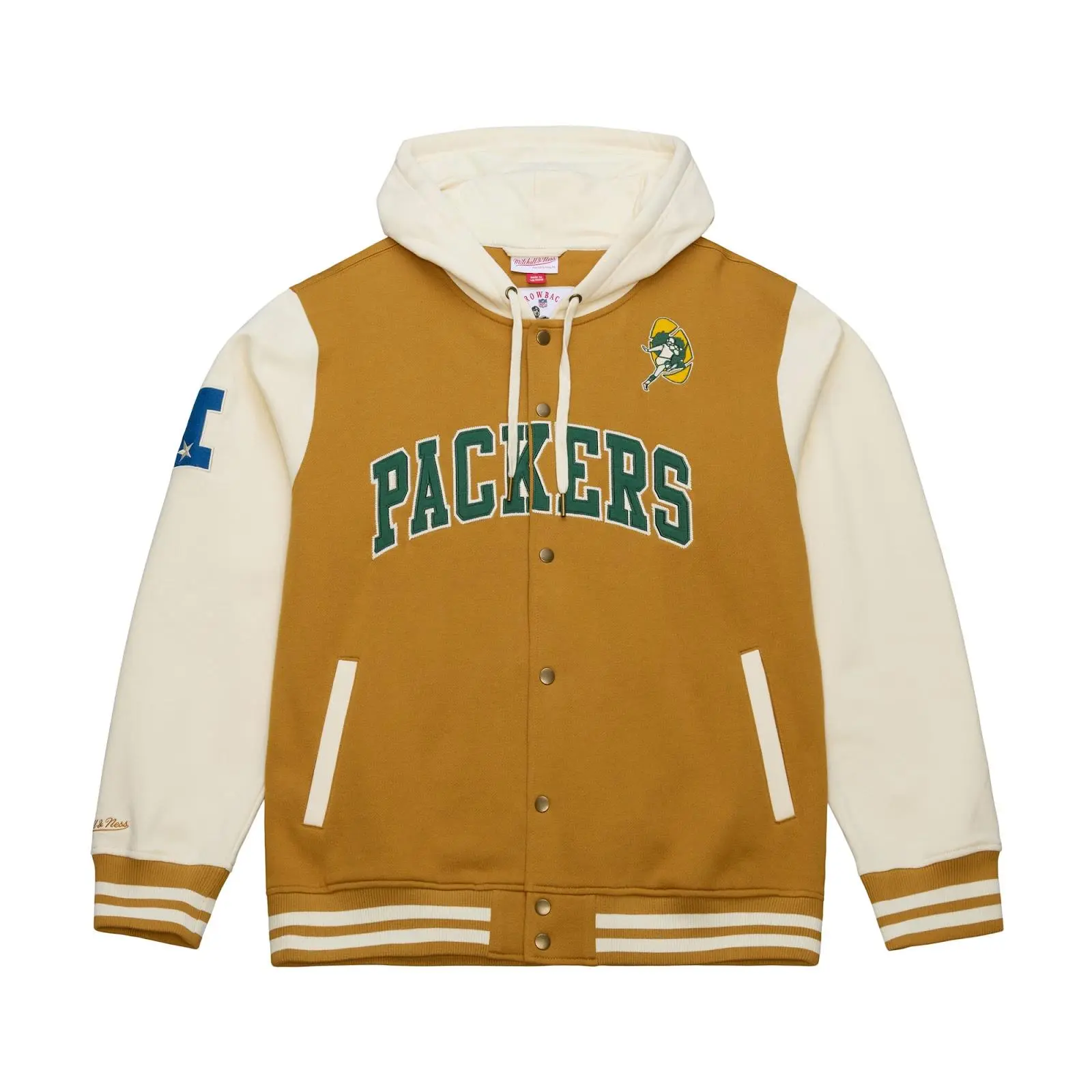 Green Bay Packers Brown and Cream Dusted Fleece Full-Snap Jacket