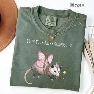 Comfort Colors Funny Possum Meme TShirt, It Is Your Fairy Godpossum Tee, Weird Animal Lover Gift, Sarcastic T-Shirt, Goblincore Aesthetic Tee