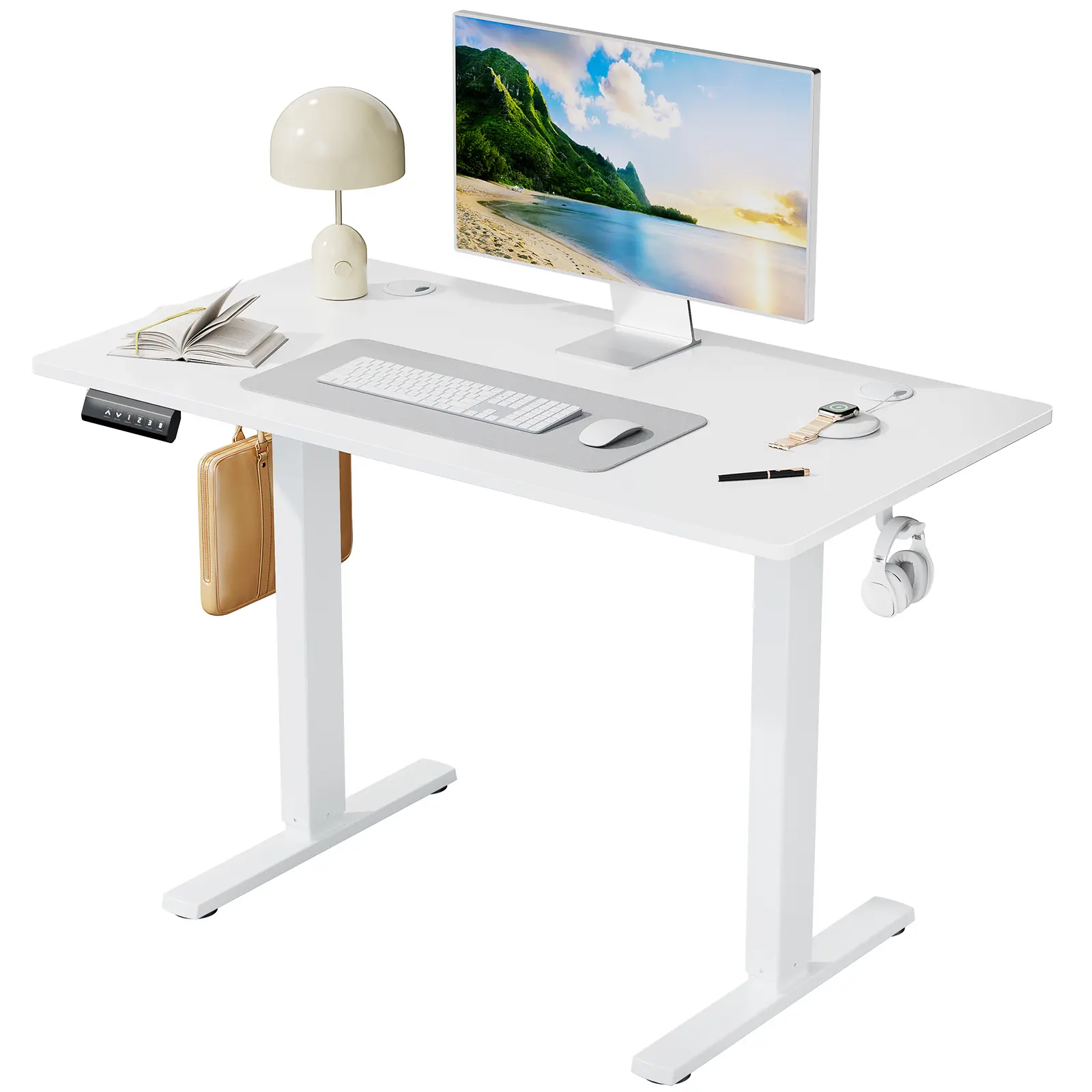 Electric Standing Desk，3 Height Memory，154 LB Capacity With Anti Collision，Ergonomic Adjustable Desk For Home Office And Gaming