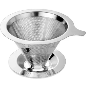 Reusable Stainless Steel Pour Over Coffee Filter - Fits Standard & Wide Mouth Mason Jars, Paperless Drip Coffee Maker