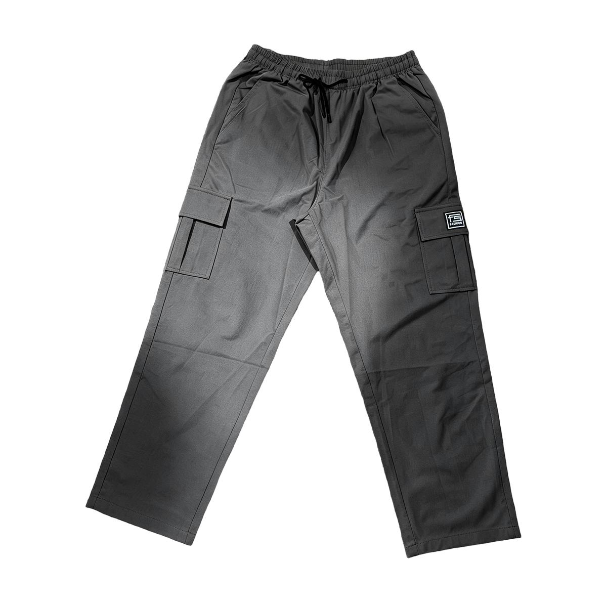TOOTD Premium Men's H-Type Straight Work Pants - Minimalist Woven Baggy Cargo Pants, Comfortable Easy-Care, Slight Stretch, Stylish Letter Tag, Plain Trouser, Straight Pants