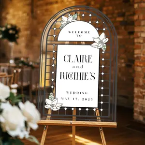 Medieval Mirror & Stained Glass Wedding Sign — Gothic