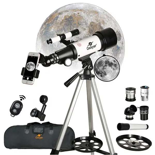 Gskyer Powerful Telescope - 70mm Aperture, 400mm AZ Mount, Portable Aluminum Refracting Scope with German Technology for Beginner Kids Celestial Observation, Christmas Gift