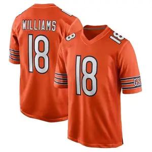 Men's #18 Williams Orange Alternate Player Game Jersey Football Jersey New 2025 Print Full Logo, Jersey For Football Fans, Sports Outdoor Clothing, Gift Idea