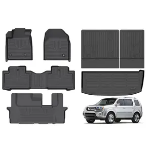 COLANAT for Honda pilot 2009-2015 (Fits FWD/AWD) 3-Row Floor Mats & Cargo Liners, All-Weather Custom Fit High Edge, Waterproof Odorless Anti-Slip Liners, NOT 2016+, 3D Scanned Full Coverage Protection SUV Car Accessories