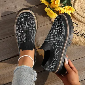 Women's Platform Loafers Non Slip Comfortable Walking Shoes Breathable Slip On Casual Sneakers for Women Thick Sole Support All Day Wear All Season Fashion Flat Shoes