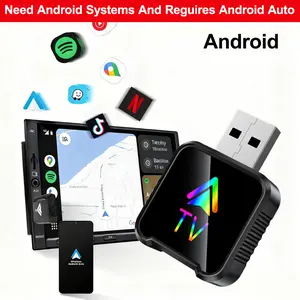 【YURNLV】Mini Android Auto Box, supports Android onlynohotspot required, fast and stable connection, plug andplay,Bluetooth 5.0 wireless connection.