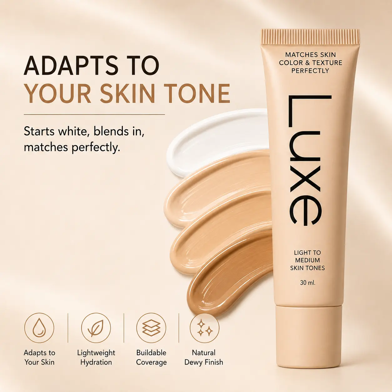 TikTok-Favorite Color-Changing Liquid Foundation Makeup - Flawless, Buildable Coverage, Natural Glow, All Skin Everyday Base Makeup Flawless Glowy Base Glowing Radiance Base