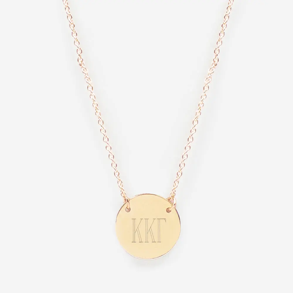 Kappa Kappa Gamma Delicate Disc Necklace | Gold