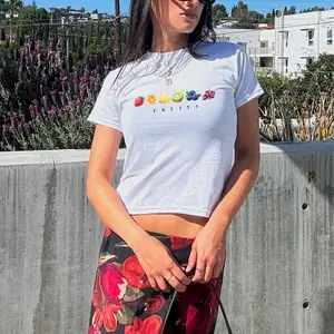 Fruity Y2K Baby Tee: Pansexual Pride Crop Top