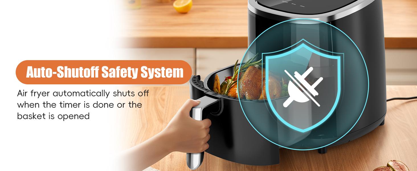 【NewYear2026】WHALL Air Fryer 4 Quart Capacity with View Window,  9-in-1 Digital Color Touchscreen, Nonstick Basket, Roast, Bake, Broil, Dehydrate & More, Dishwasher Safe, Less Oil, 12 Presets, New Year Gift