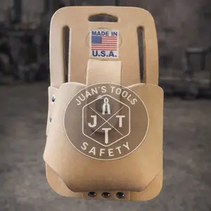 Top Grain Tape Holder 20' 25' 30' 35' Made in U.S.A. Leather Tape Measure Holder with Secure Fastening Handle Ruler