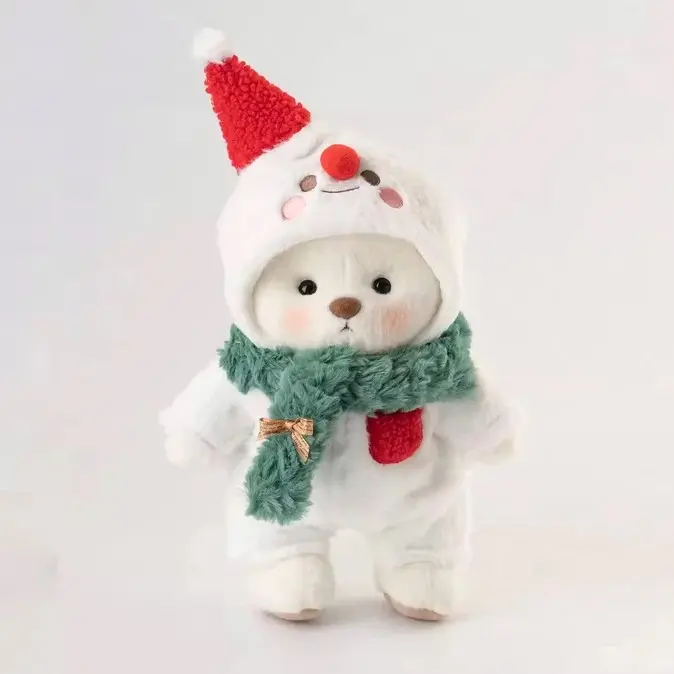 GETAHUG 12" Poseable Jointed Weighted Teddy Bear - Unisex Anthropomorphic Cute Character Shaped Stuffed Toy, Cuddly Collectible, Thoughtful Gift for Festive Occasions (Christmas & New Year's), Ideal for House Decoration & Pose for Decor, Cute Collectibles