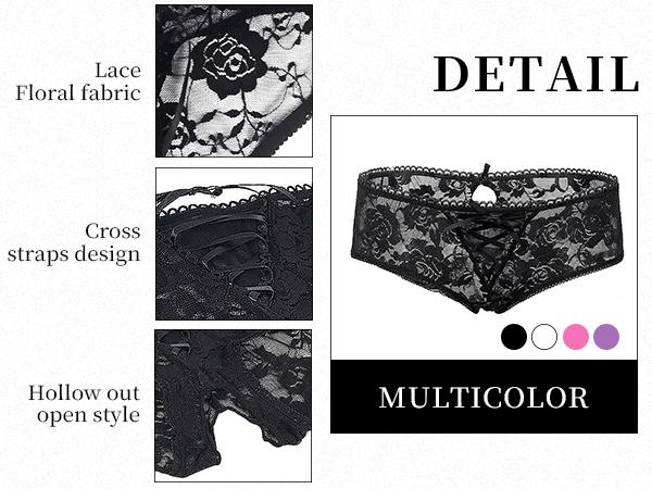 Womens Lace Boyshorts Crotchless Sexy Panties Crisscross Strappy Underwear Plus Size Cheeky Hipster Briefs Thong for Women Soft Comfy Breathable Curvy Sheer Knicker Underwear for All Seasons Elastic Womenswear Trim Fit Gift Panties  XS-4XL