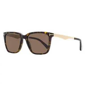 Tom Ford Rectangular Sunglasses TF862 Garrett 52E Dark Havana/Gold 54mm FT0862