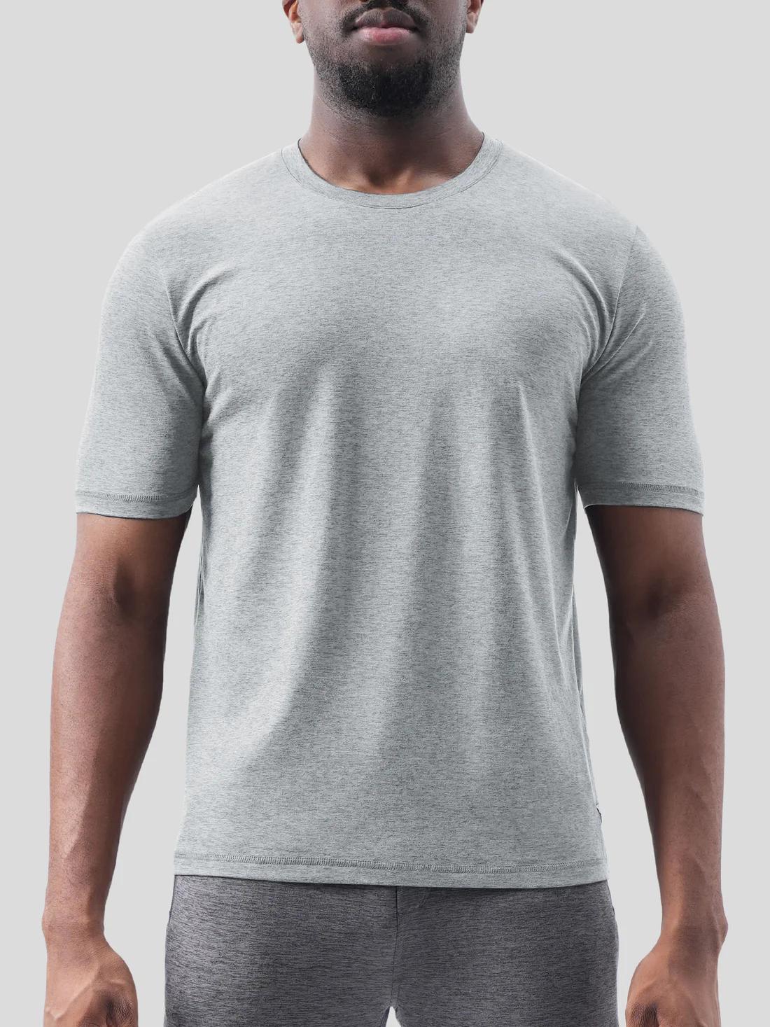 Fioboc Velou Crew Neck Tee, Men's Short Sleeve T-Shirt, Moisture-Wicking, Quick-Dry Athletic Performance Tee for Gym, Running & Workout Sports