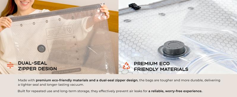 VOLLYC Vacuum Bags with a Rechargeable Cordless Air Pump 15-Pack Vacuum Seal Bags for Travel & Home Storage, Space-Saving Compression Bags for Luggage and Suitcases in Multiple Travel Sizes Organiser