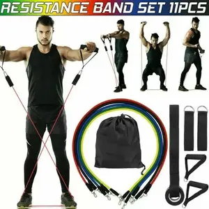 Resistance Band Loop Set 11 PCS Exercise Workout Crossfit Fitness Yoga Pilates with Storage Bag for Home Gym